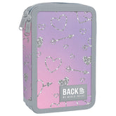 PLUMIER DOBLE CON RELLENO CORAZONES Y FLECHAS PLATEADOS | DERFORM